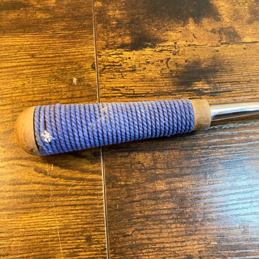 Serving Spoon Vintage Nautical Rope Blue Wrapped Wood Handle Ice Cream Scoop